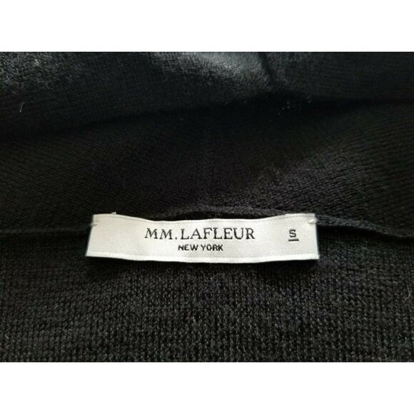 M.M. LAFLEUR Cardigan Sweater Merino Wool Black In Seam Pockets Womens Size (S) - Picture 5 of 9